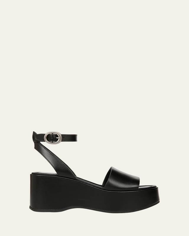 Phillipa Leather Ankle-Strap Platform Sandals