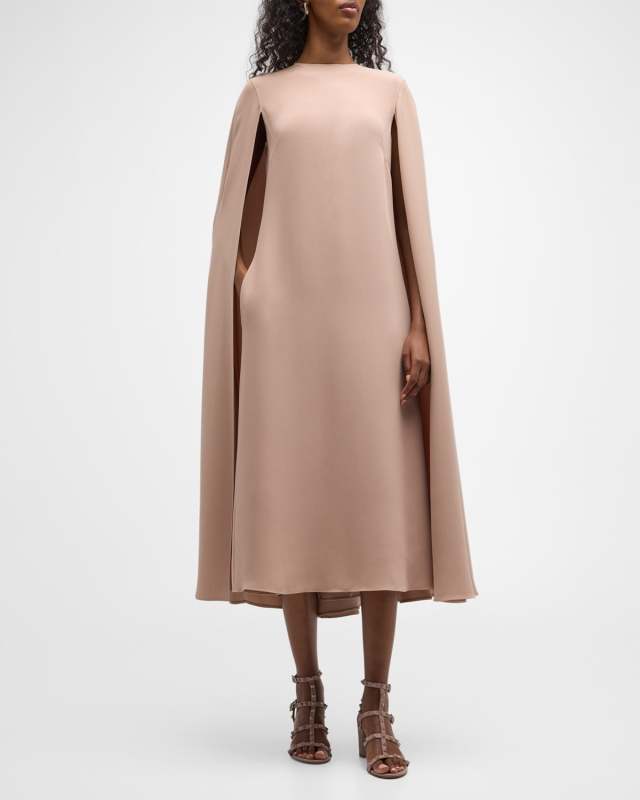 Cady Couture Midi Dress with Cape Back