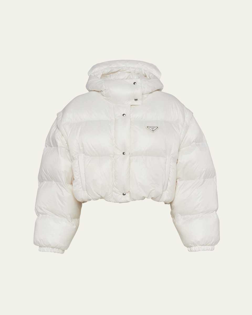 Re-Nylon Cropped Convertible Down Jacket