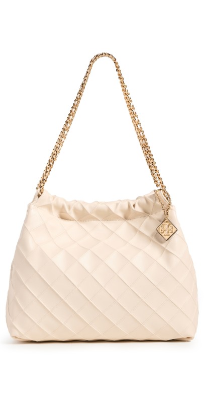Tory Burch Fleming Soft Drawstring Hobo Bag New Cream