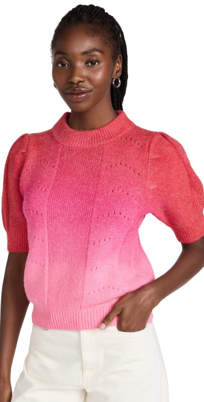English Factory Short Sleeve Pullover Sweater Red/Pink