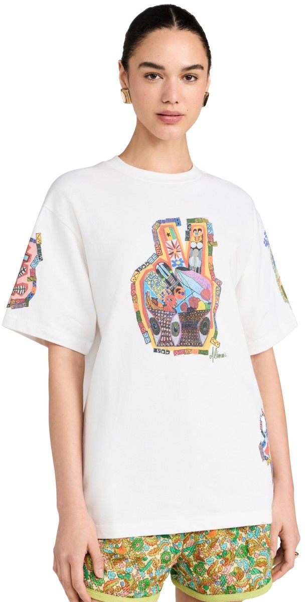 Alemais Players Peace T-Shirt Cream