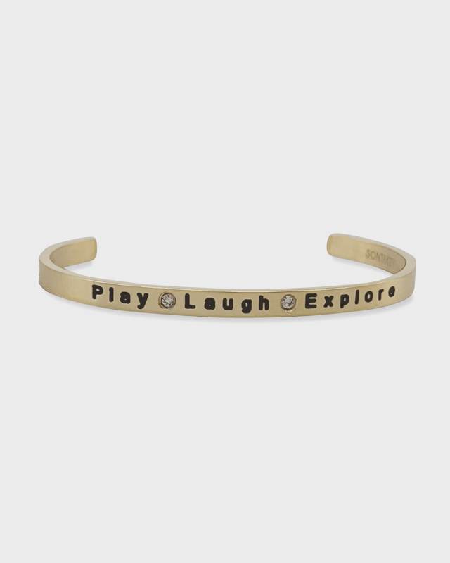 Girl's Play Laugh Explore Engraved Bangle Bracelet