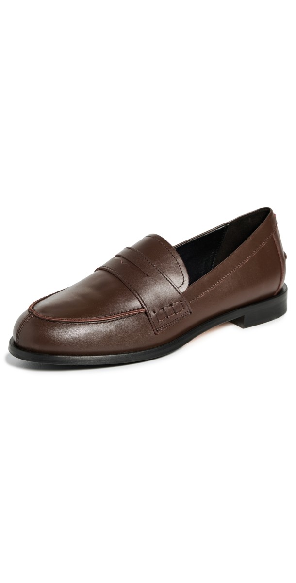 AEYDE Oscar Calf Leather Moka Flats Moka