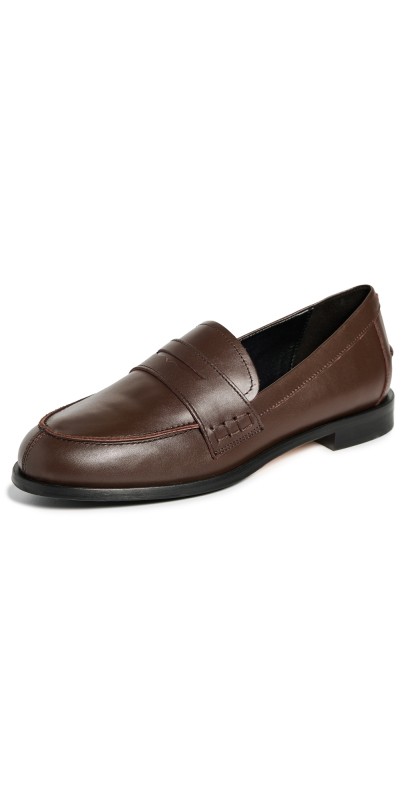 AEYDE Oscar Calf Leather Moka Flats Moka