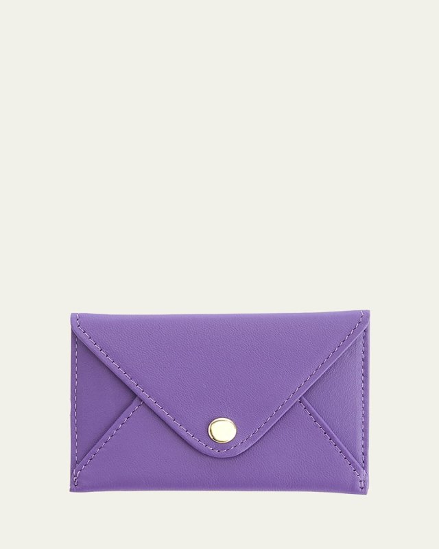 Monogrammed Leather Envelope Style Card Holder
