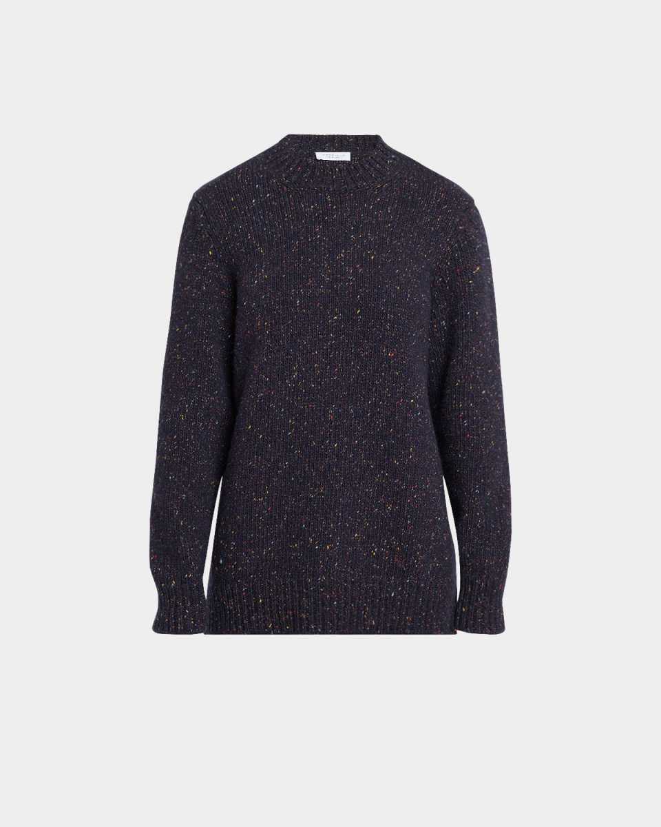 Alfie Speckled Cashmere Knit Crewneck Sweater