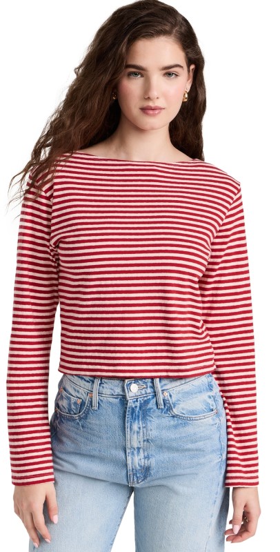 MOTHER The Skipper Bell Top Rnn - Red And Natural