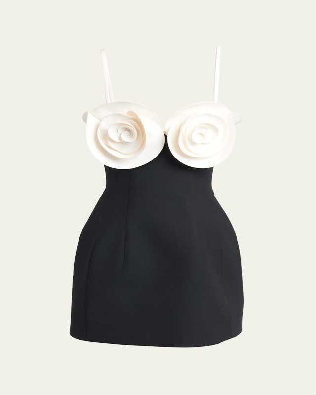 Rosette Bust Sleeveless Mini Dress