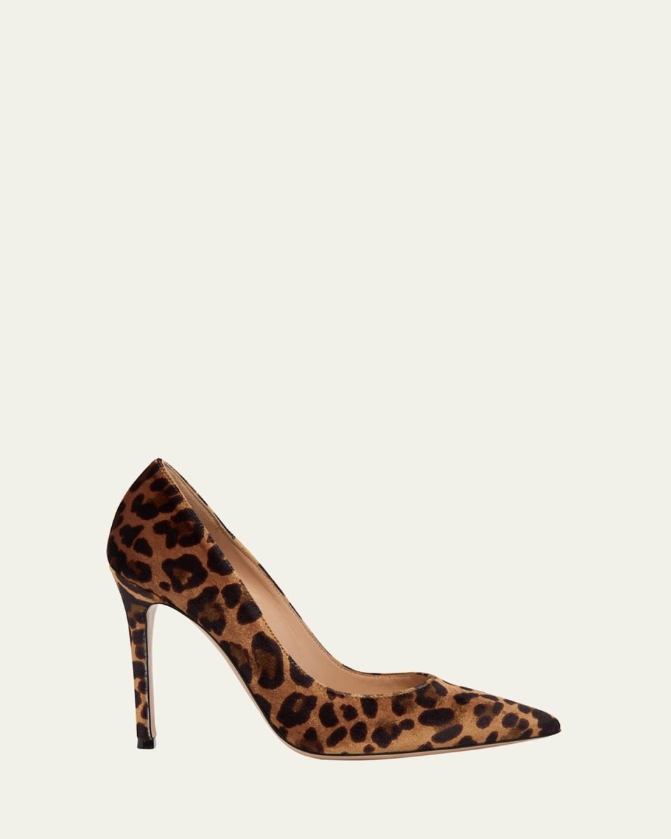 Leopard Velvet Stiletto Pumps