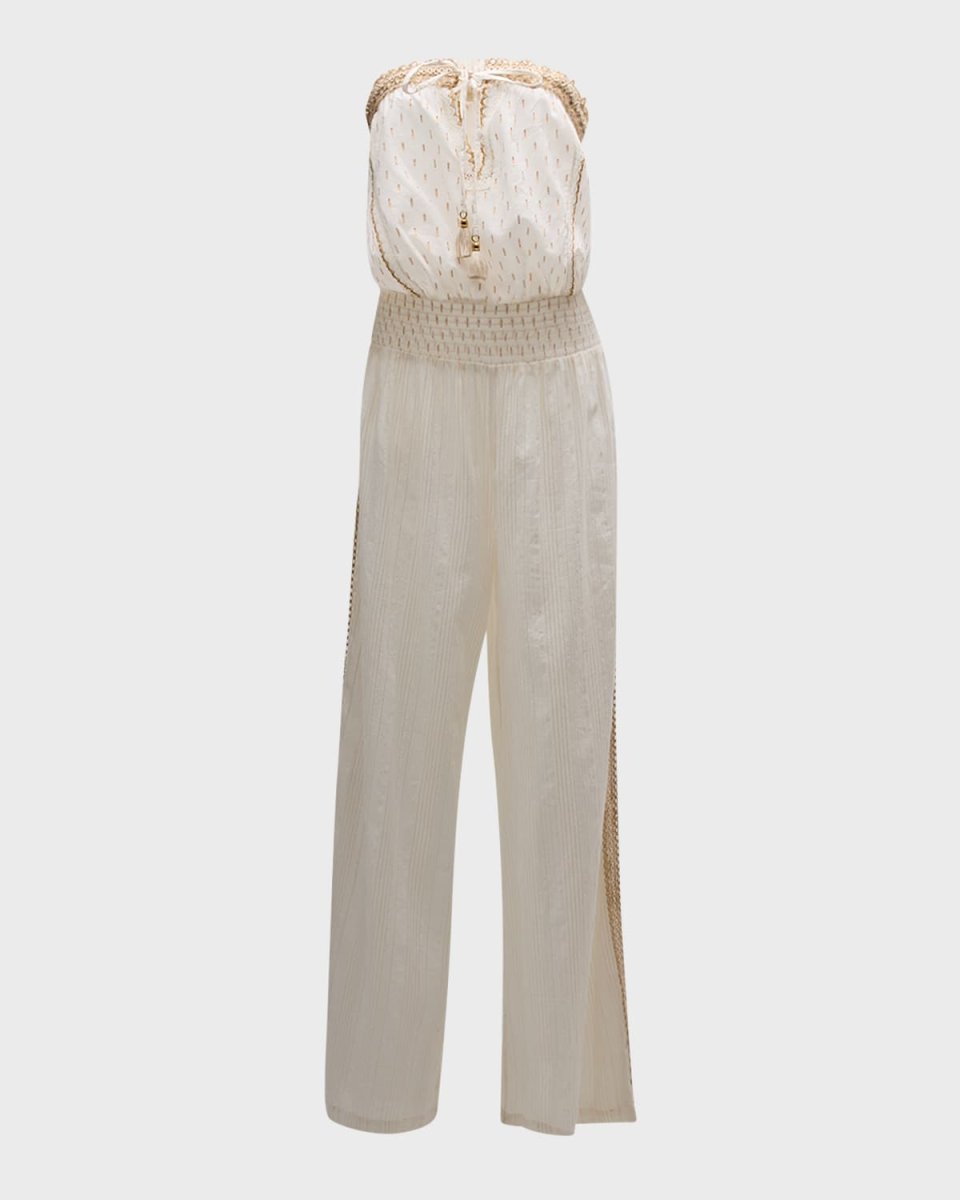 Briar Strapless Embroidered Jumpsuit