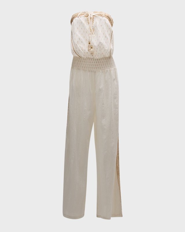 Briar Strapless Embroidered Jumpsuit