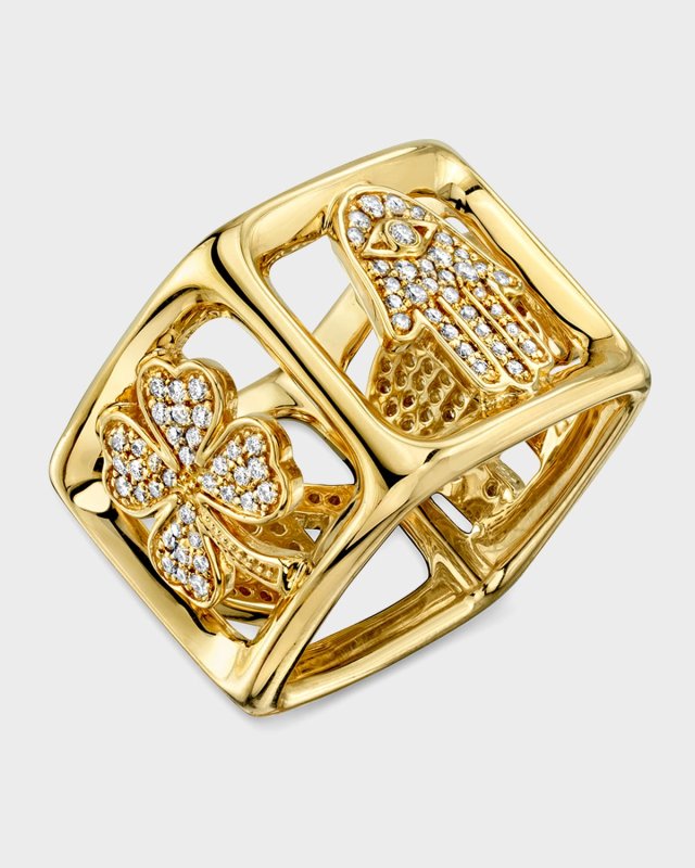 14K Luck Block Ring, Size