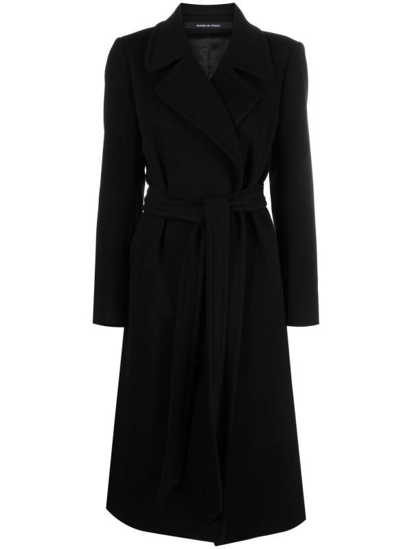 belted single-breasted coat
