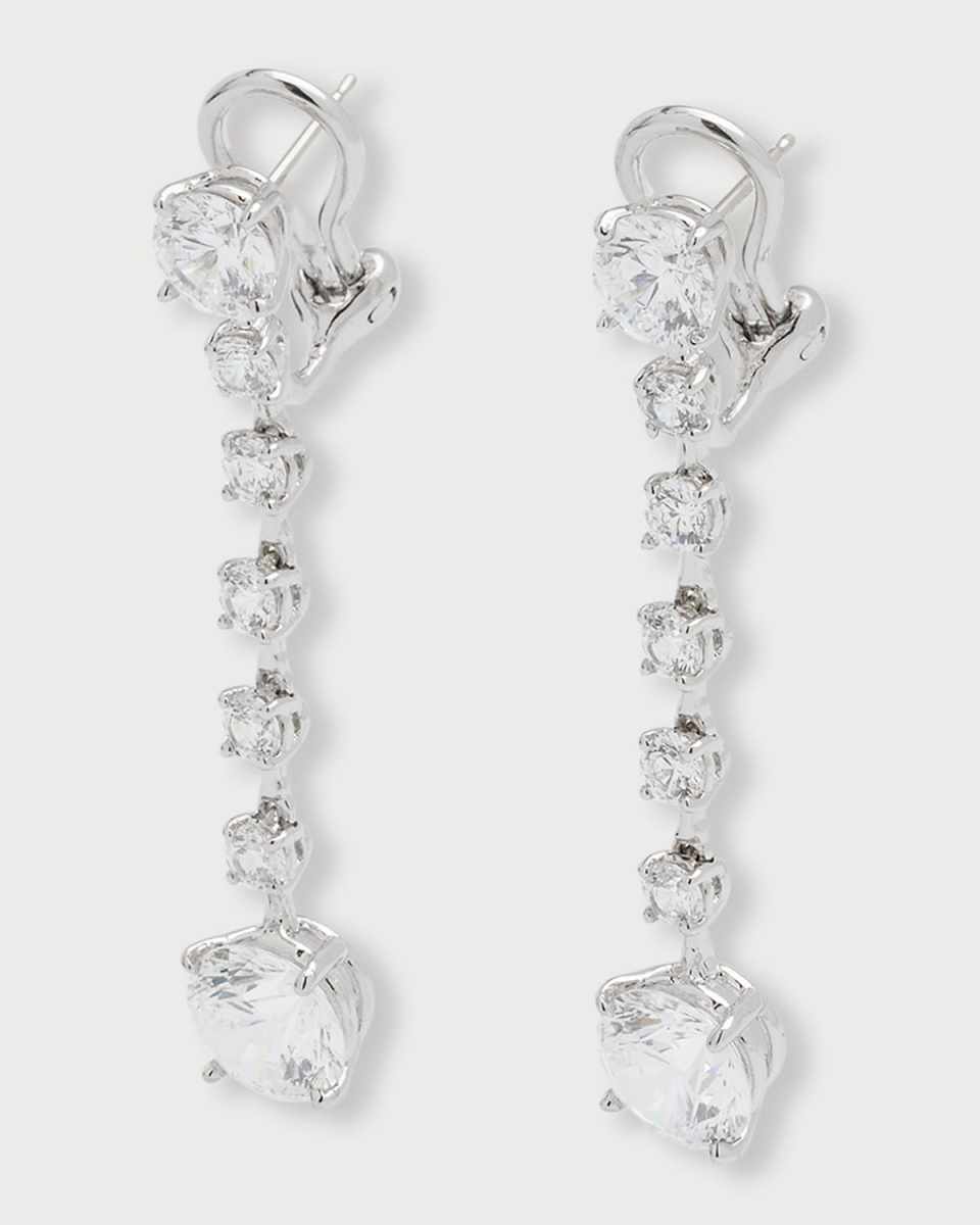 Round Cubic Zirconia Drop Earrings