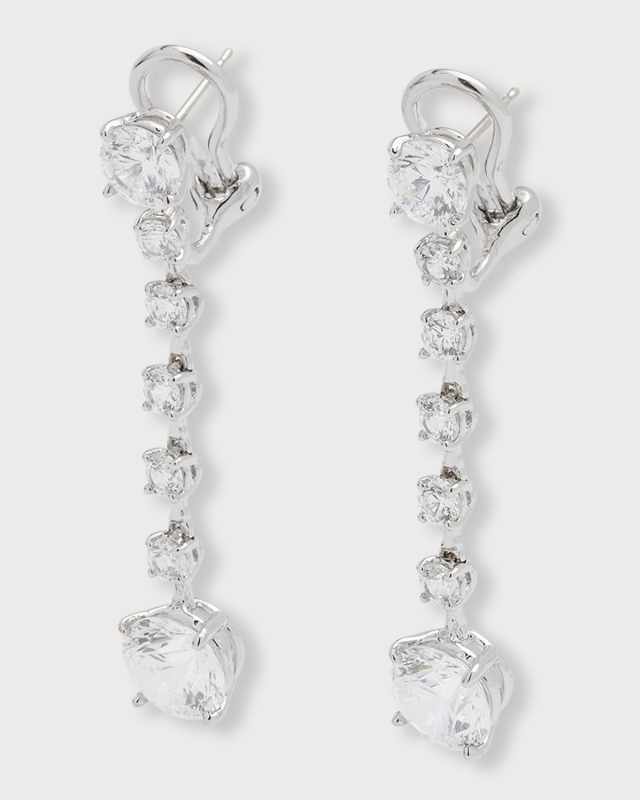 Round Cubic Zirconia Drop Earrings