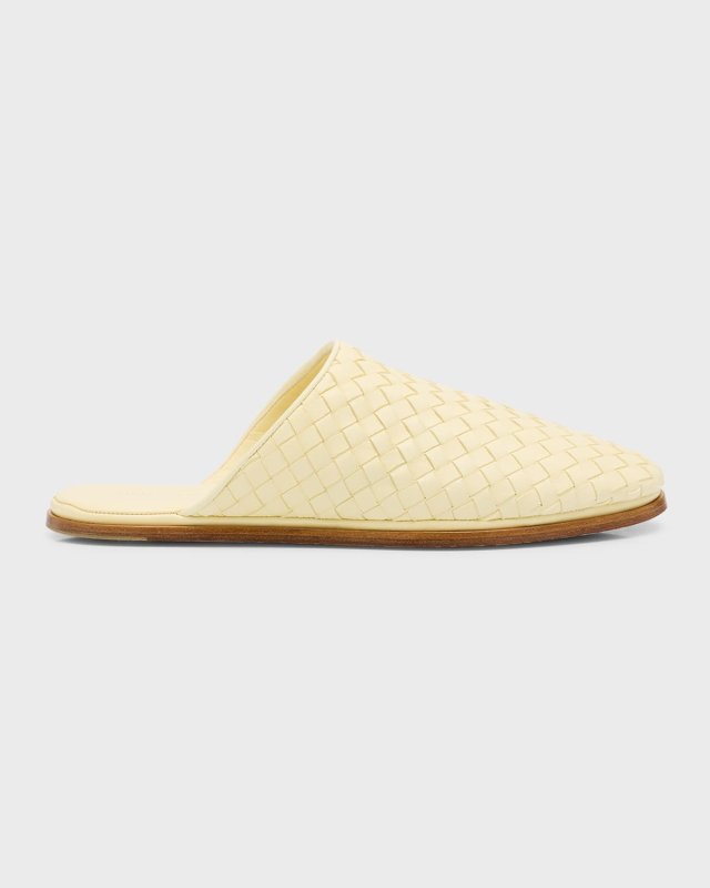 Intrecciato Woven Leather Mule Slippers