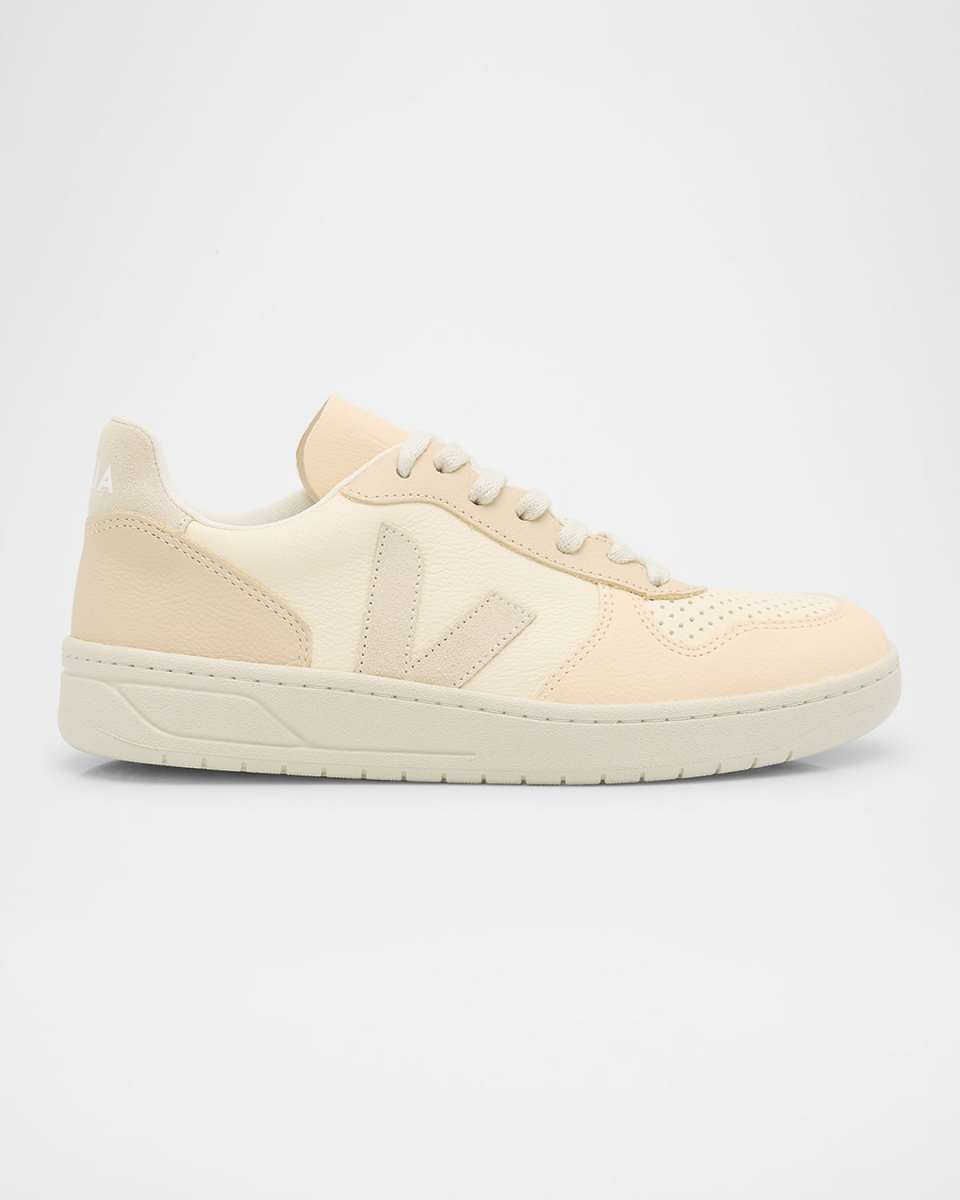 V-10 Colorblock Leather Low-Top Sneakers
