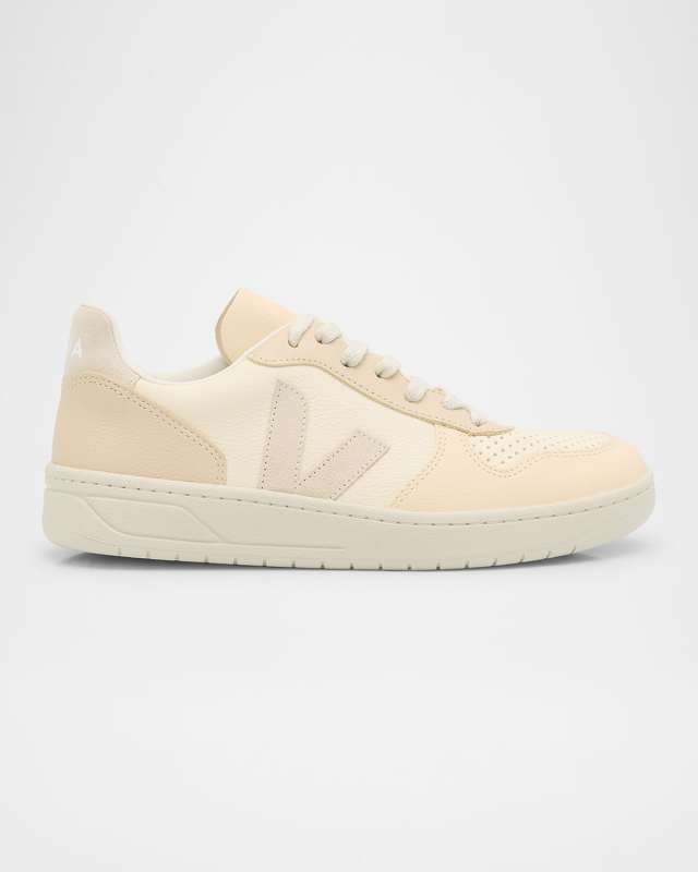V-10 Colorblock Leather Low-Top Sneakers