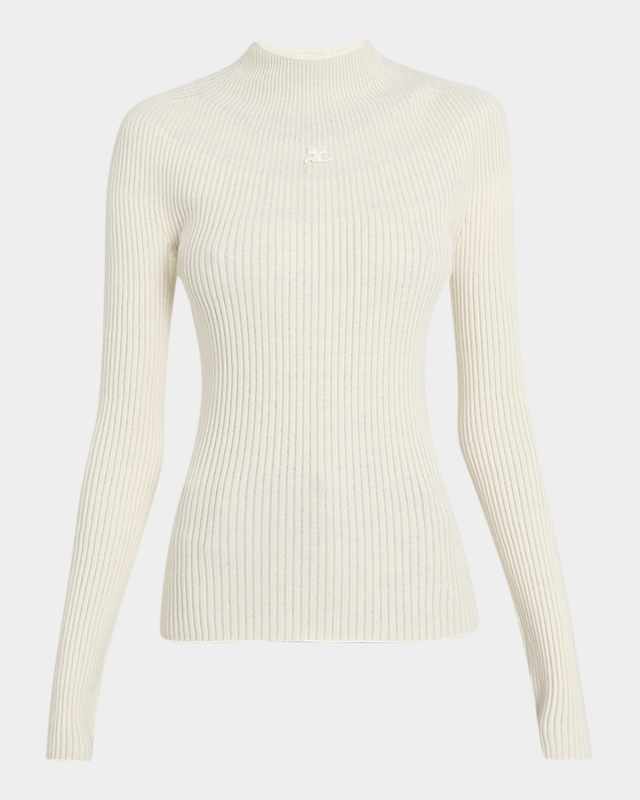 Ribbed Mock-Neck Sweater