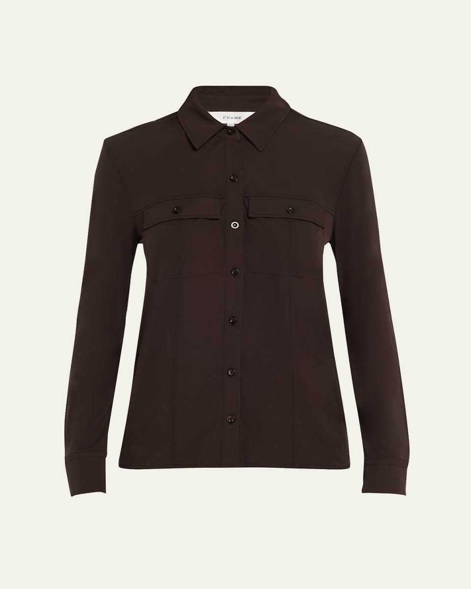 Jersey Button-Front Shirt