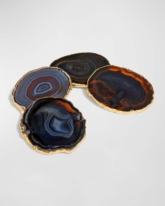 Midnight Agate Lumino Coasters, 4-Piece Set