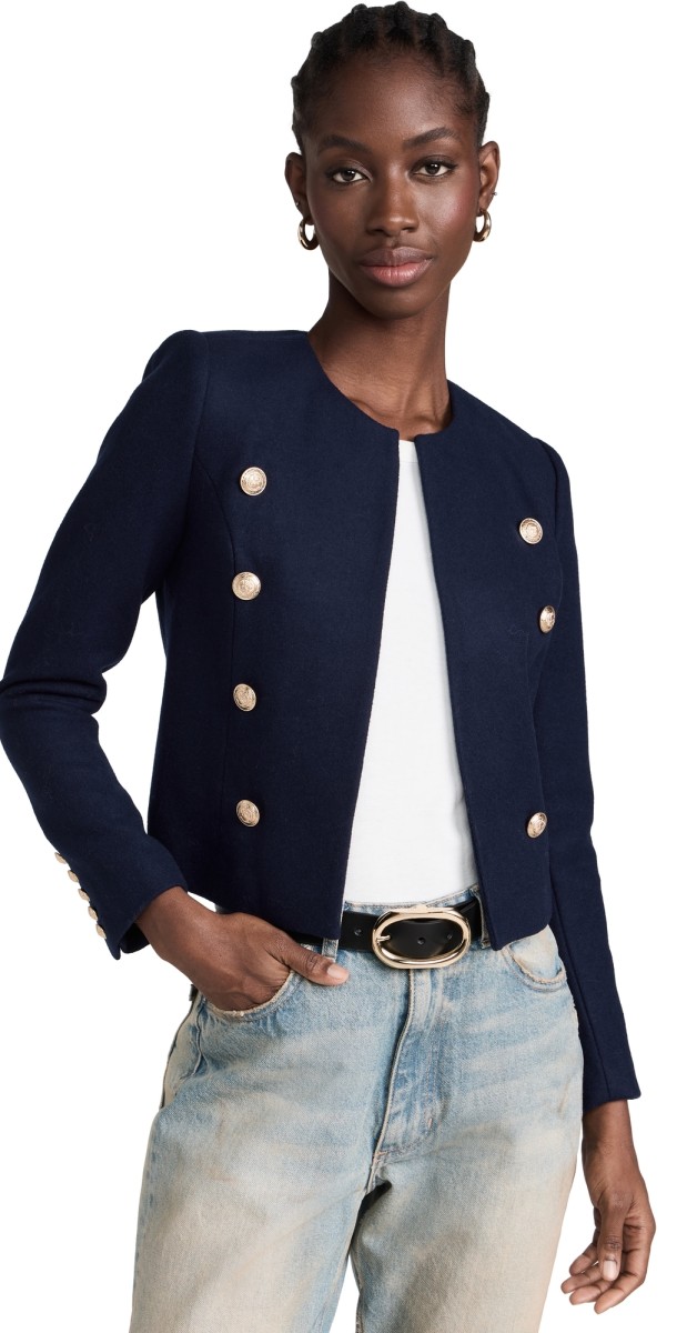 L'AGENCE True Collarless Jacket Midnight