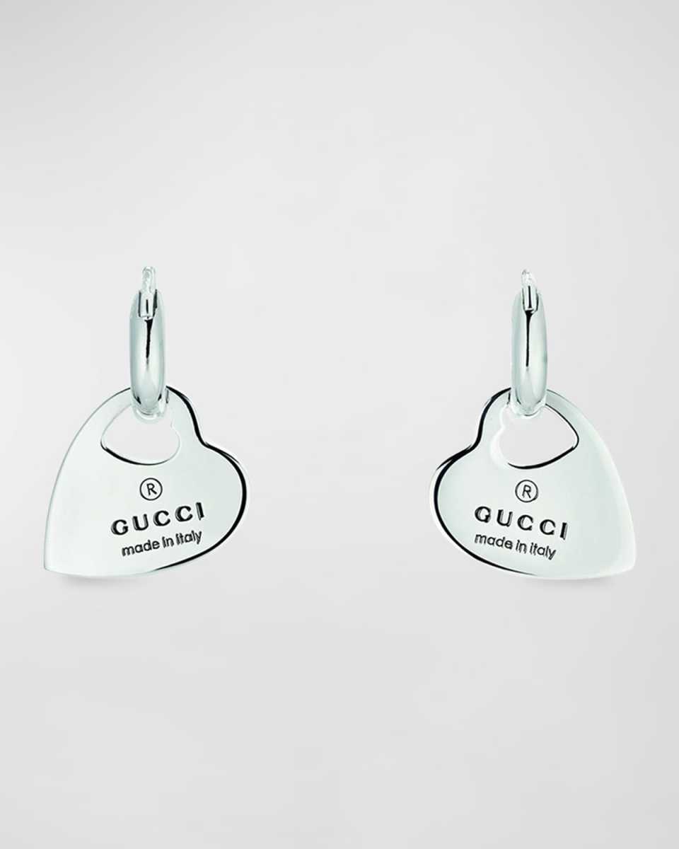Trademark Heart Pendant Hoop Earrings
