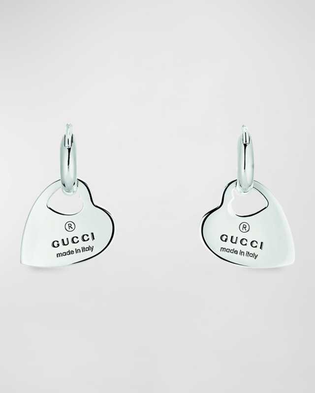 Trademark Heart Pendant Hoop Earrings