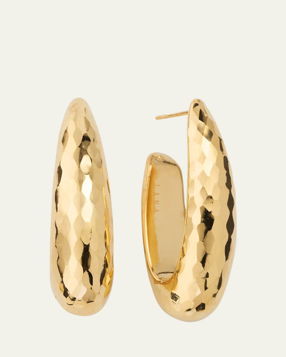 Elongated Wide Disco Hoop Earrings