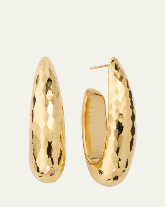 Elongated Wide Disco Hoop Earrings