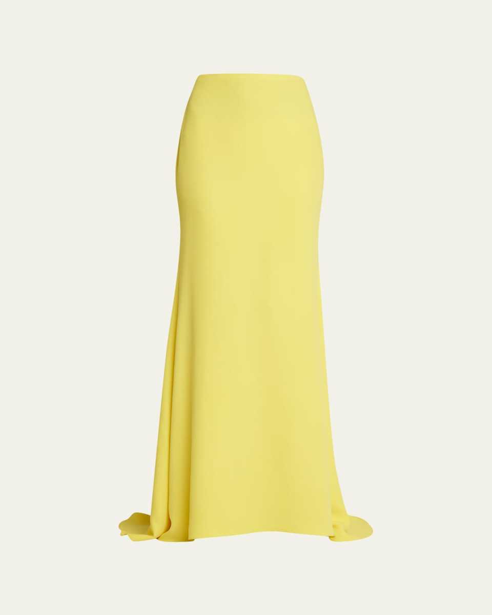 Silk Long Skirt with Small Train