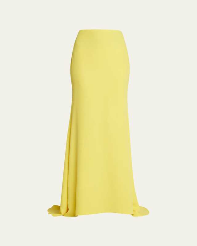 Silk Long Skirt with Small Train