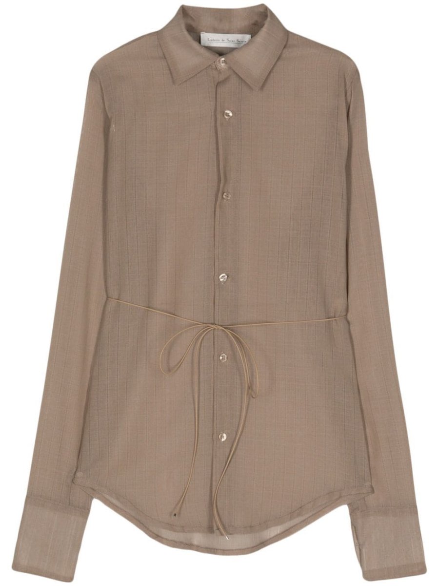 semi-sheer striped shirt