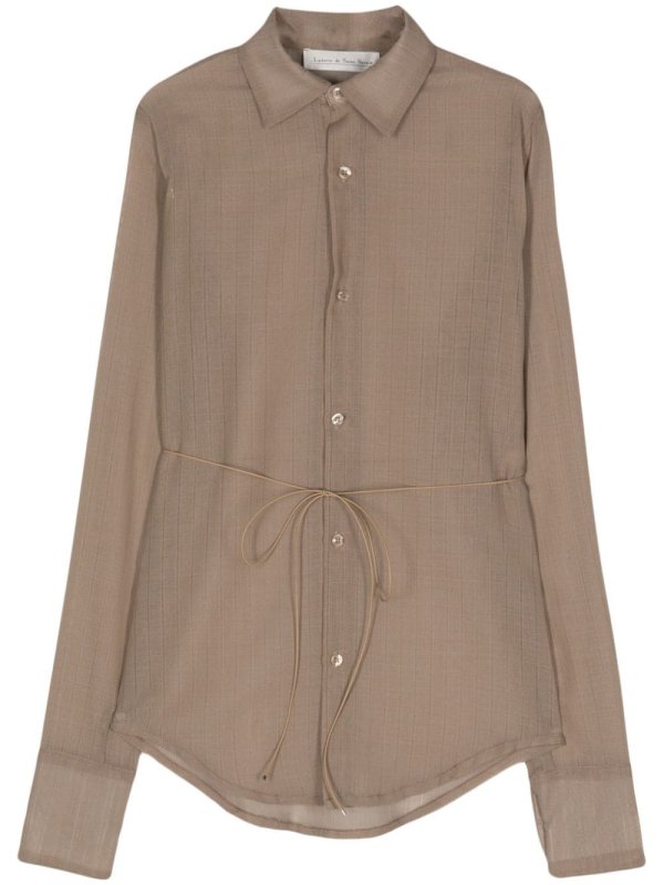 semi-sheer striped shirt