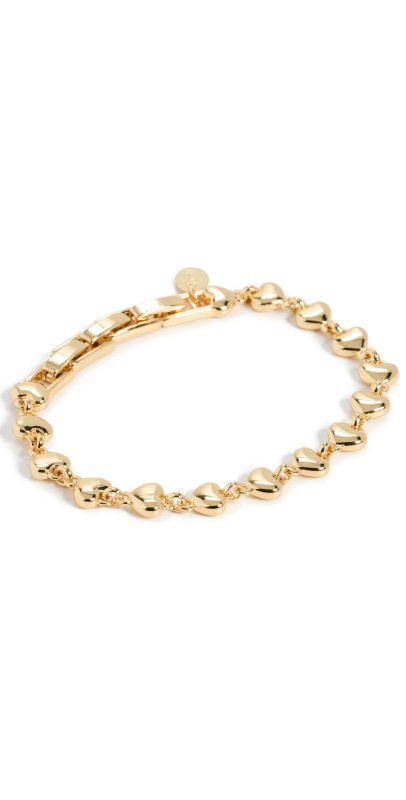 Clare V. Puff Heart Chain Bracelet Gold