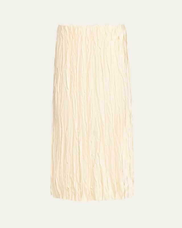 Crushed Bias Strip Midi Skirt