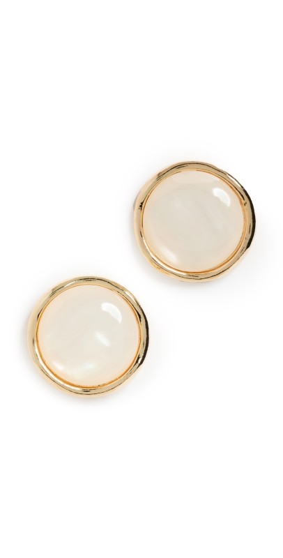 SHASHI Marble Stud Earrings Whit