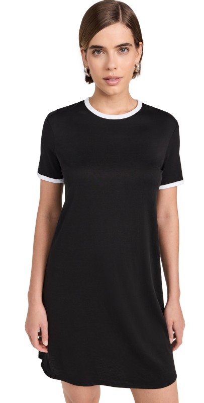 Theory Ringer Tee Dress Black/White