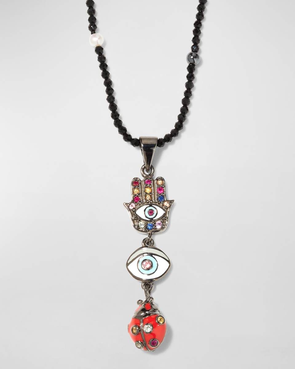 Multi Three-Charm Necklace