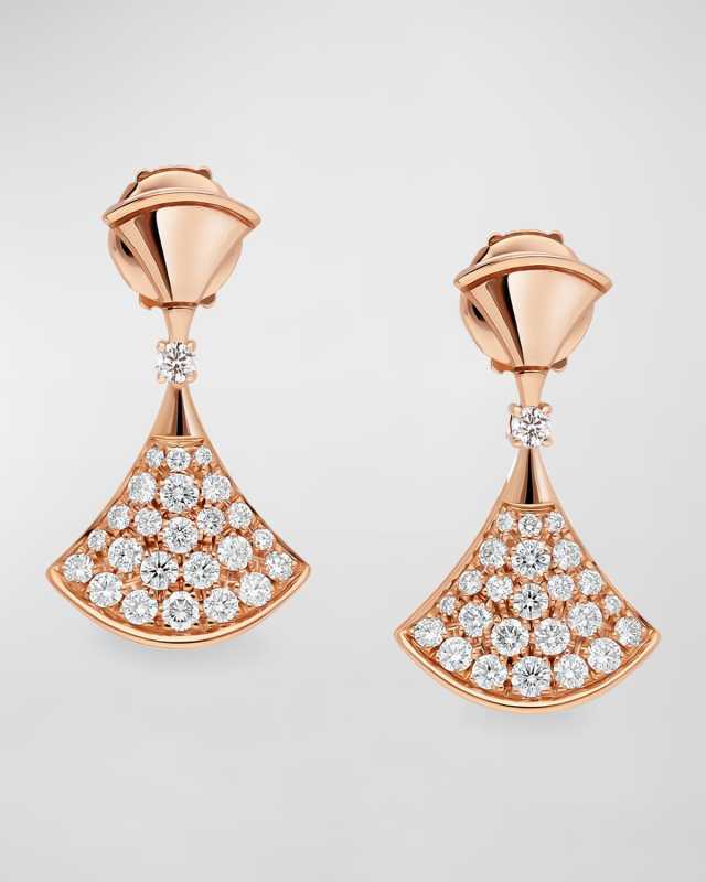 Divas' Dream Diamond Drop Earrings in 18k Rose Gold