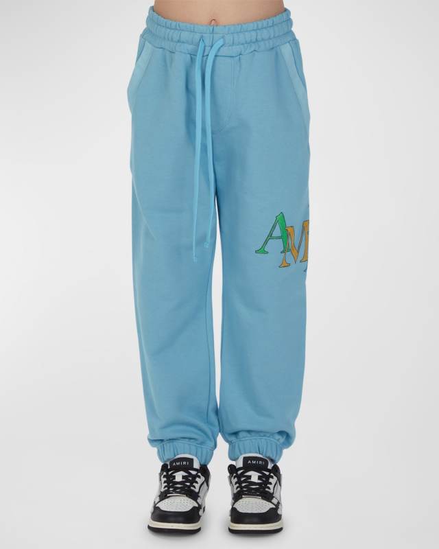 Kid's Staggered Scribble Logo Sweatpants, Size 4-12