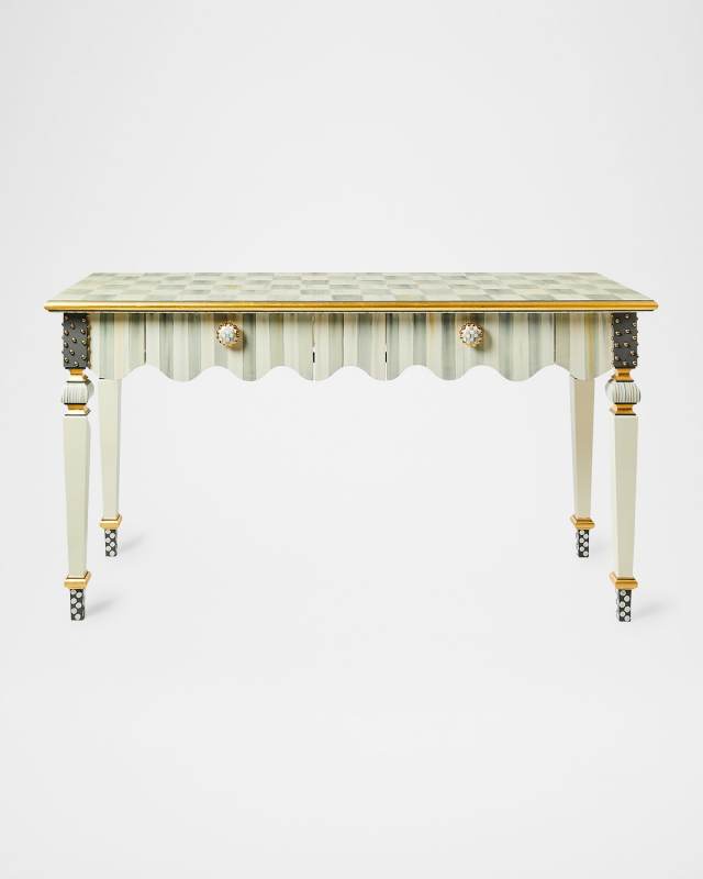 Sterling Check & Stripe Console Table