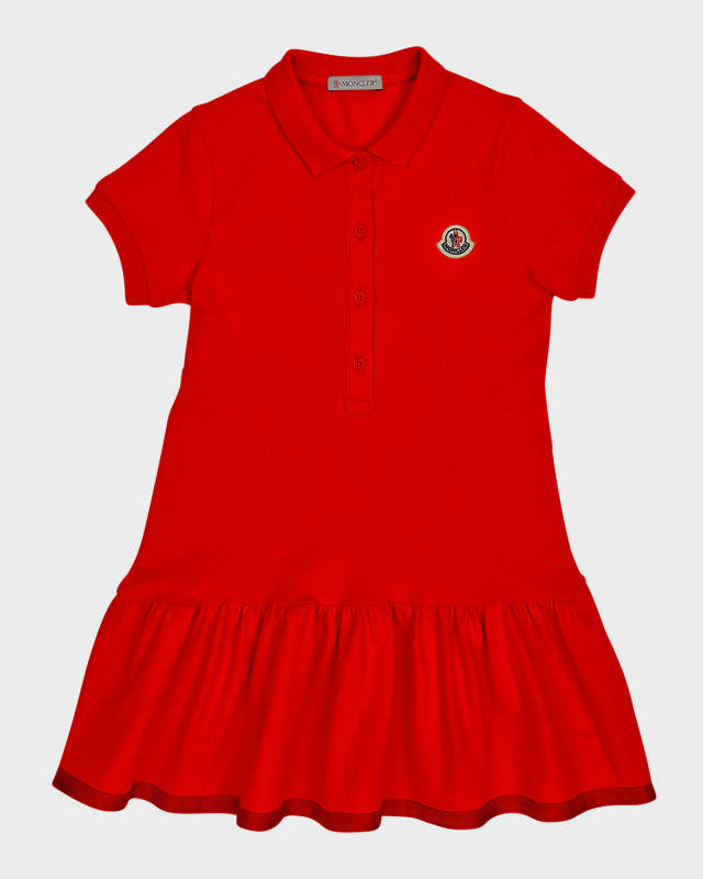 Girl's Short-Sleeve Polo Shirt Dress, Size 4-6