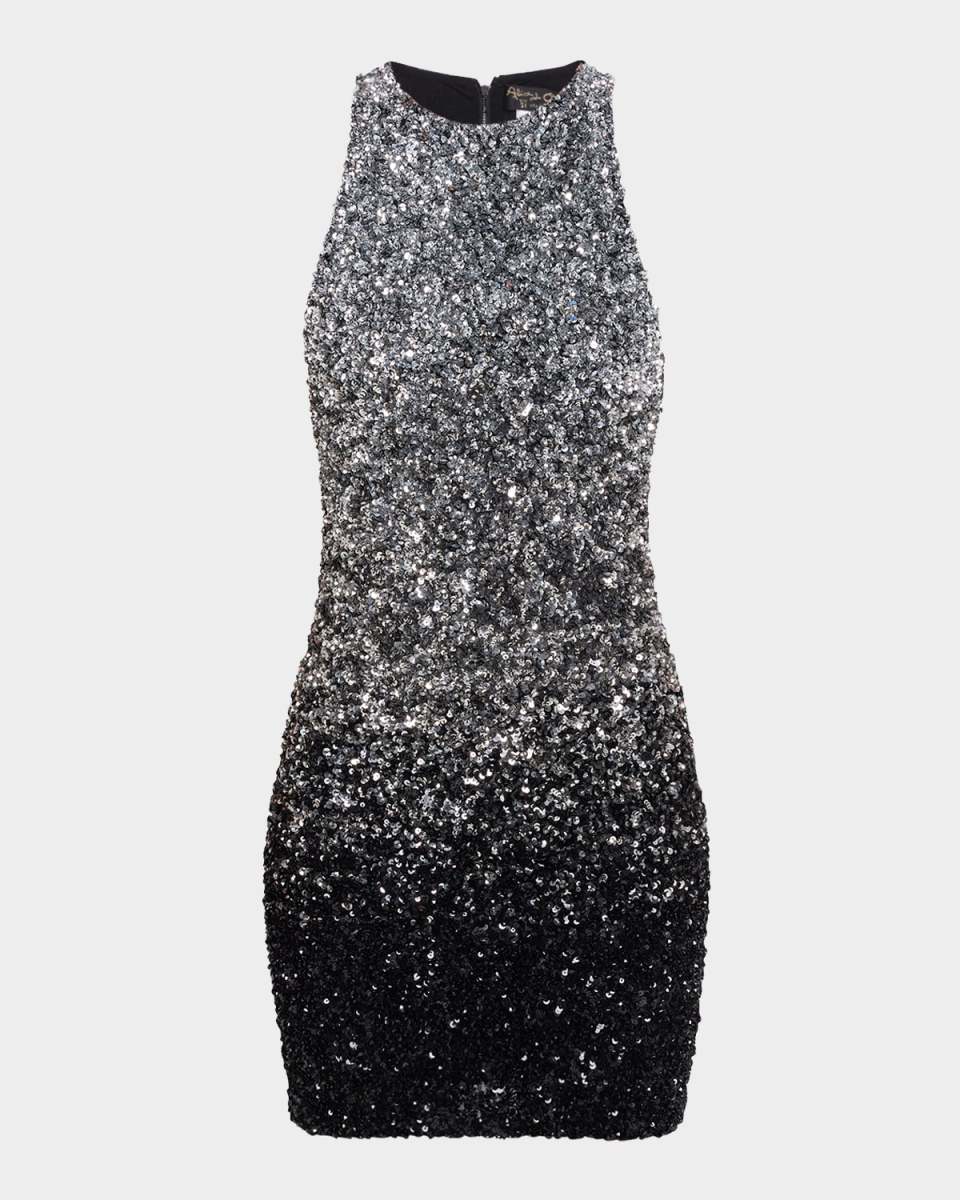 Pania Sequined Ombre Racerback Mini Dress