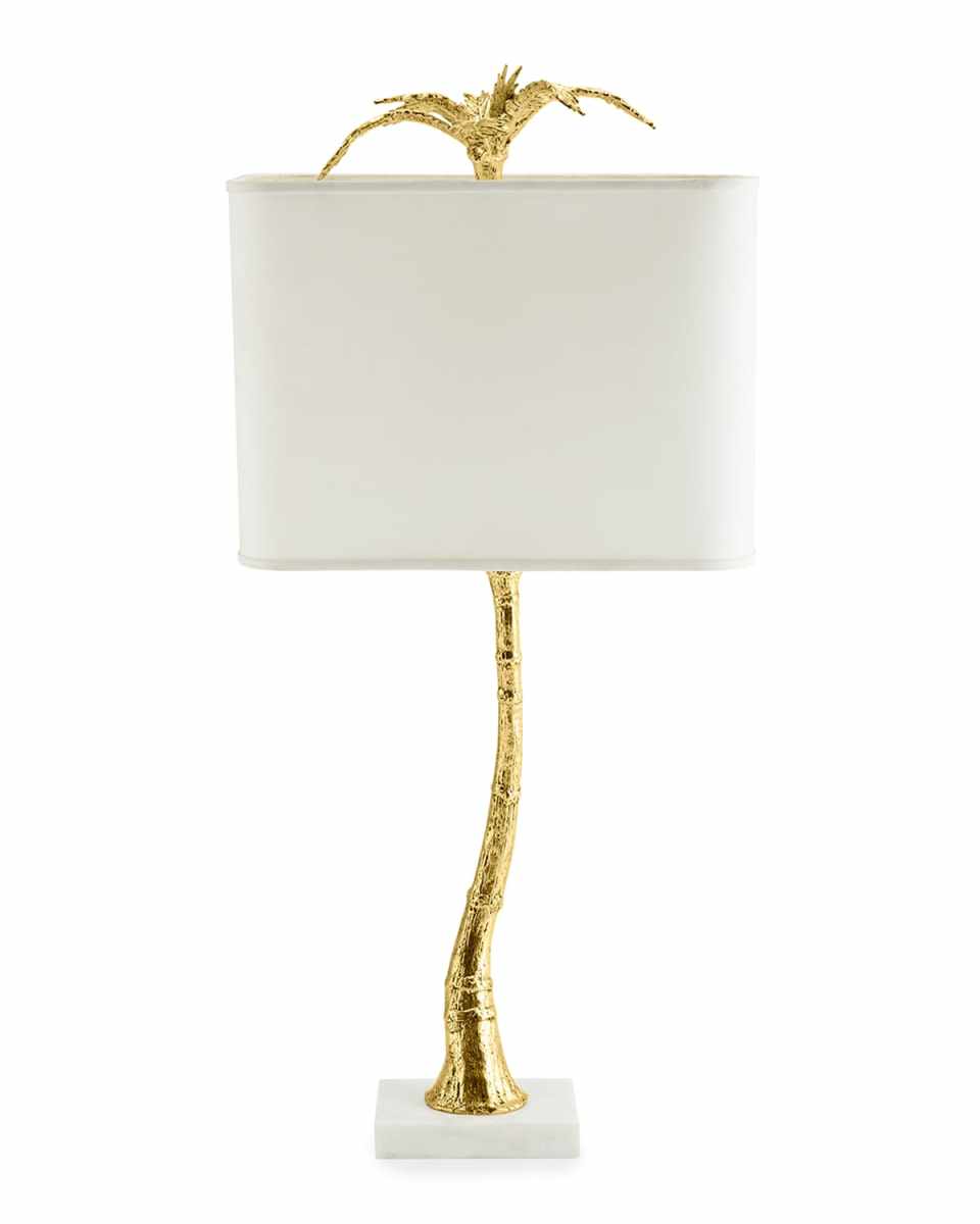 Palm Lamp w/ White Marble Base