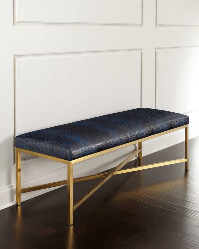 Toma Crocodile-Embossed Bench