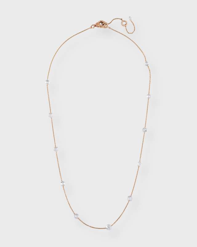 Ethereal 18K Rose Gold Diamond Station Necklace, 18"L, 2.79tcw