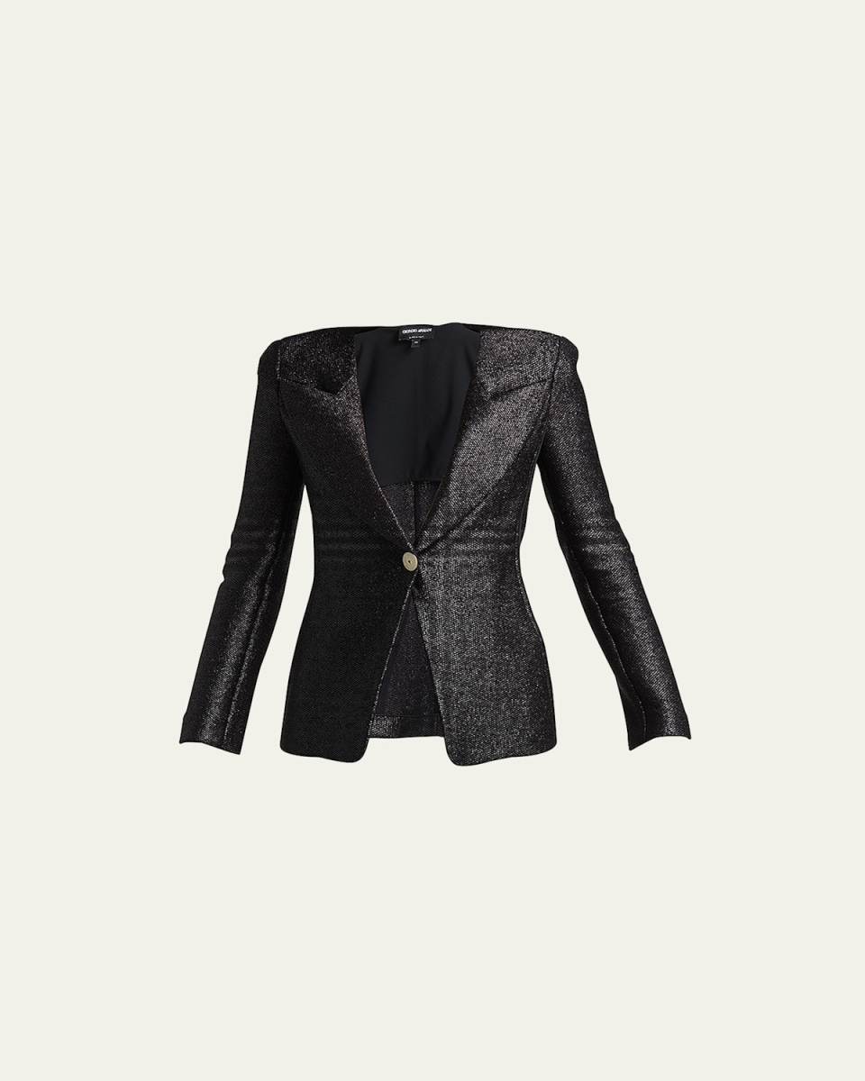 Metallic Rafia Motif Blazer