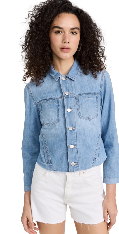 L'AGENCE Janelle Slim Raw Jacket Havana